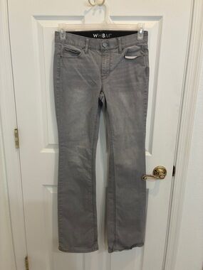 White House Black Market Gray Flared Wide-Leg Jeans